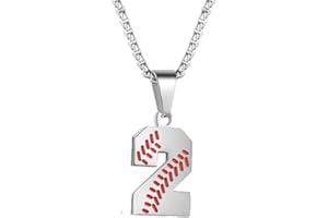 ZRAY TLIWWF Inspiration Baseball Jersey Number Necklace Stainless Steel Charms Number Pendant for Boys Men