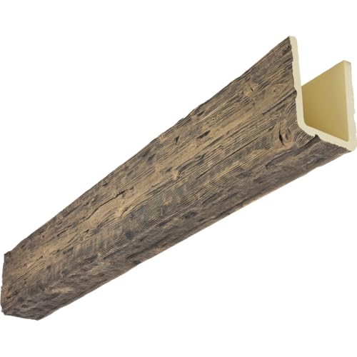 Heritage Timber Salvaged Timber Faux Wood Beam, 3-Sided (U-Beam), 3 1/2"W x 5 1…