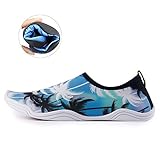 Water Shoes Mens Womens Beach Swim Shoes Quick-Dry Aqua Socks Pool Shoes for Surf Yoga Water Aerobics  Coconut Trees 9 B(M) US Women / 8 D(M) US Men
