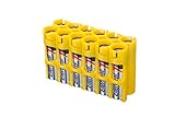 Storacell by Powerpax AAA Battery Caddy, Yellow, Holds 12 Batteries