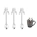 3PCS Hanging Coffee Spoon Stainless Steel Cat Dessert spoon Drink Spoons Mixing Spoon Milkshake Spoon Tableware Kitchen Supplies