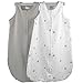 Ely's & Co 100% Cotton Wearable Blanket Baby Sleep Bag Grey Stars 2 Pack (Grey Stars, 3-6 Months)