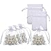 AWELL Small Organza Bags with Drawstrings 2.7x3.5 inch, White, Pack of 100