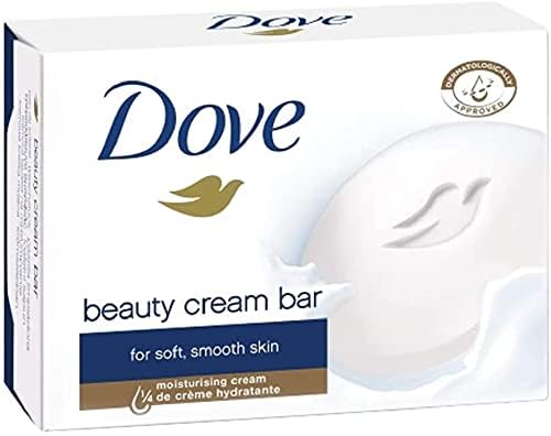 Dove Soap Original Beauty Bar Gentle Cleanser for Softer and Smoother Skin with 1/4 Moisturizing Cream White More Moisturizing than Bar Soap,135gm Pack of 8