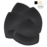 Bra Pads Inserts Women's Breathable Comfortable Sports Cups Bra Insert 2 Pairs in Set Black By Nimiah