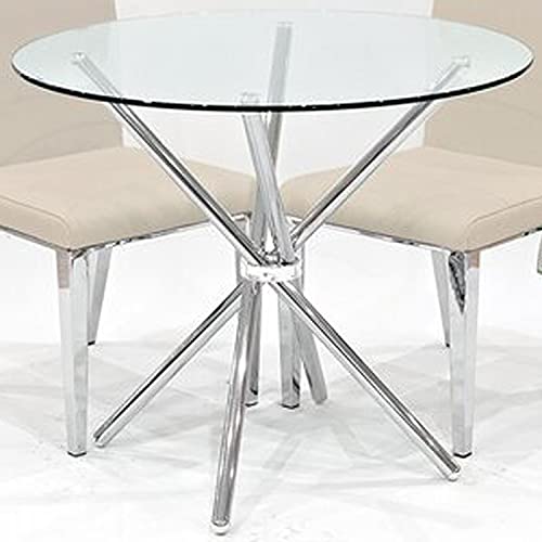 Cicada Stainless Steel Contemporary Hydra Modular Dining Table with Cross Metal Stand without Glass or Wooden Top (Silver)