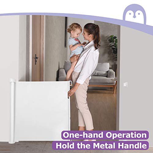 Retractable Baby Gate, Momcozy Extra Wide Mesh Baby Gates for Stairs