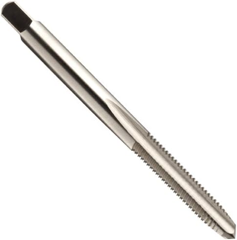 Union Butterfield 1528(UNC) High-Speed Steel Hand Tap, Uncoated (Bright) Finish, Round Shank With Square End, Bottoming Chamfer, 3 Flute, H1 Tolerance, 2-56 Thread Size