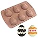 Funshowcase 6-Cavity Patterned Easter Eggs Chocolate Candy Silicone Mold 26.5x16.5x2.5cm, Medium