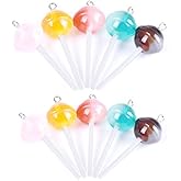 60 Pcs Lollipop Resin Charms Transparent Lollipop Charms Candy Beads Resin Flatback Pendants with Hole Key Ring Chain Earring,Key,Phone,Bracelets,Necklace Jewelry DIY Making Craft