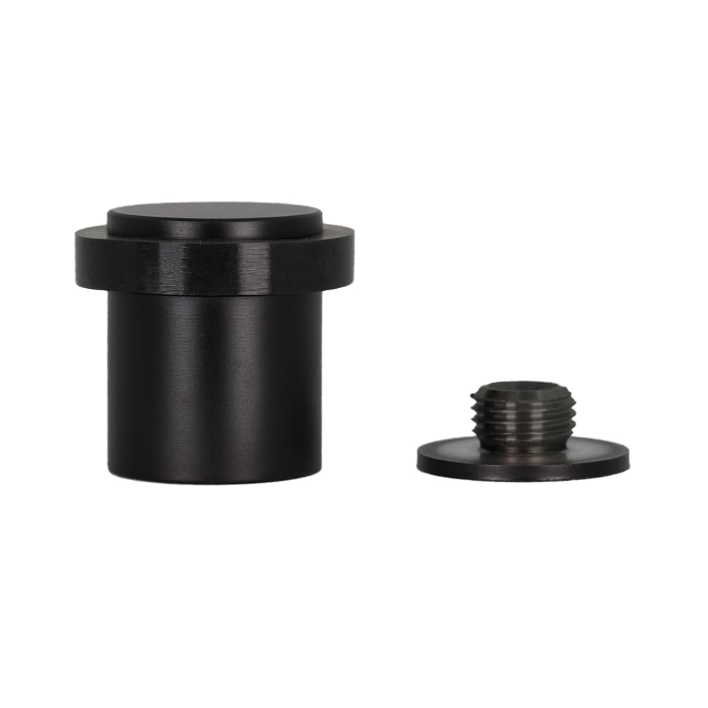 EVI Herrajes | Door Stop | Stainless Steel | 24 x 30 mm | Screwed Threaded Base | Black Lacquered | Includes Screw + Mounting Plug | Mod. I-199/24X30-CBNG