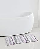 Corso Chevron Zig Zag Bath Rug Mat (Purple Gray White large 20 x 32