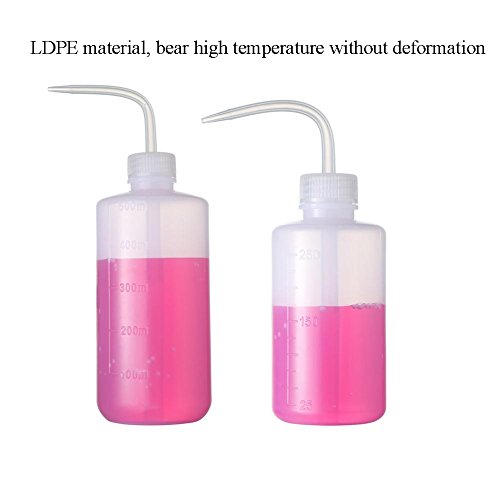 Wash Bottle LDPE Bottle with Narrow Mouth 250ml 500ml (Pack of 2)