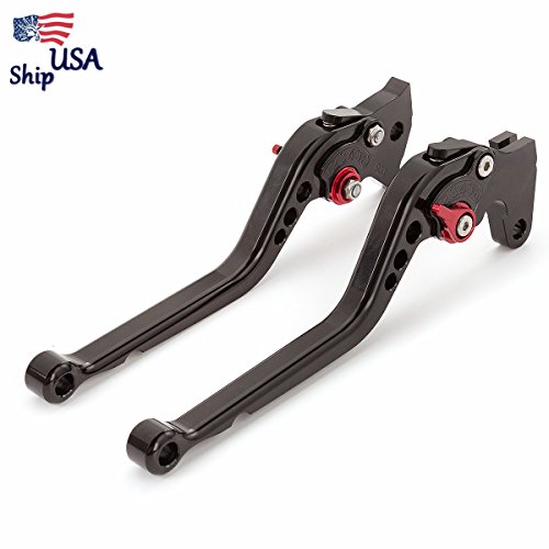 FXCNC Racing Motorcycle Long Adjustable Brake Clutch Levers Set fit for Yamaha Warrior YFM350 02-04,Raptor YFM660 01-05,TTR125L/LE/LW 00-16,Banshee 350 02-06,XT660/R/X 04-13 Aluminum US Ship