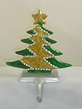 Christmas Tree Shaped Stocking Hanger With Jewels + Glitter Finish [Toy]