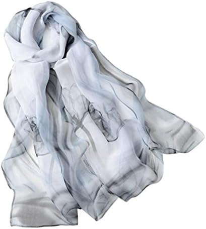 HN Long Soft Wrap scarf Women Ladies Shawl Chiffon Scarf Scarves (Gray)