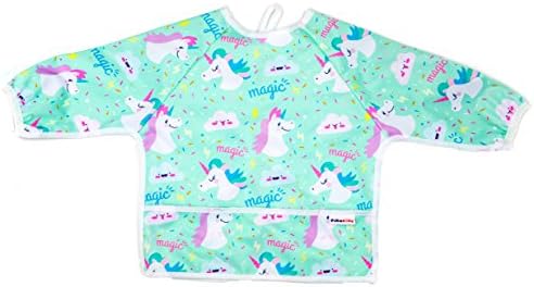 Pikababy Long Sleeved Bib - Waterproof, Washable, Easy Wear-Take off Baby Bibs, 6-24 Months