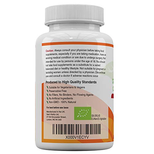 Sash Vitality Organic Turmeric Curcumin 2130mg High Strength Serving with Black Pepper & Ginger 