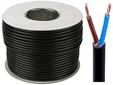 Black 3182Y 2 Core 0.75mm 6 Amp PVC Flexible Cable Cut to Length Flex Cable (100 Meters)