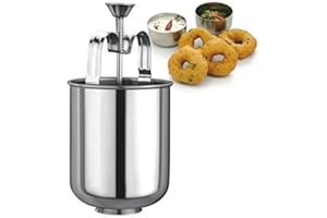 IndiaBigShop Stainless Steel MEDUVADA Maker for Perfectly Shaped & Crispy Medu Vada, Hygienic Without Any Hassle, Manual Donut Maker, Doughnut Maker, Steel Doughnut