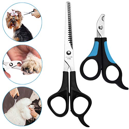 Dorakitten Pet Scissors,Dog Grooming Scissors Pet Beauty Scissors Dog Thinning Scissors Dog Barber Scissors Professional Hairdressing Pet nail clippers for Animal