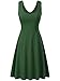 FENSACE Womens Sleeveless Scoop Neck Summer Beach Midi A Line Tank Dress, Green, Medium