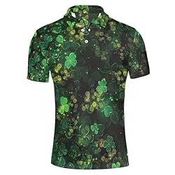 HUGS IDEA Green Shamrock Mens Shirt Short Sleeve
