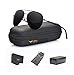 Aviator Sunglasses Mens Women Polarized Black Lens Black Metal Frame Dark 60mm with Case - UV400