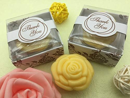 12pcs Artistic Scented Rose Soap for Wedding Favors Gifts or Baby Shower Soap (yellow)