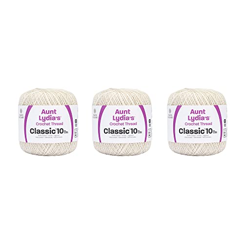 Aunt Lydia Classic Crochet - 3 Pack of 350y/320m - Antique White