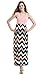 Demetory Women`S Bohemian Sleeveless Backless Wave Striped Maxi Dress (Medium, #1062_Black)