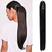 SEIKEA Claw Clip in Ponytail Extension Straight Hair for Women Jaw on 18 Inch - Black