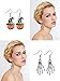 12 Pairs Halloween Theme Earrings Drop Dangle Earrings Halloween Pumpkin Ghost Skeleton Dangle Earring for Women Halloween Decoration