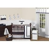 Sweet Jojo Designs Contemporary White and Navy Modern Hotel Baby Boy Girl Unisex Bedding 9pc Crib Set