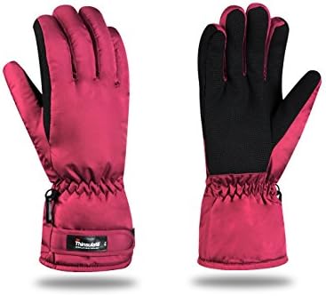 Women's Ski Gloves Snowboard Snowmobile Waterproof Windproof 3M Thinsulate Winter Warm Snow Cold Gloves (S/M, Purple)
