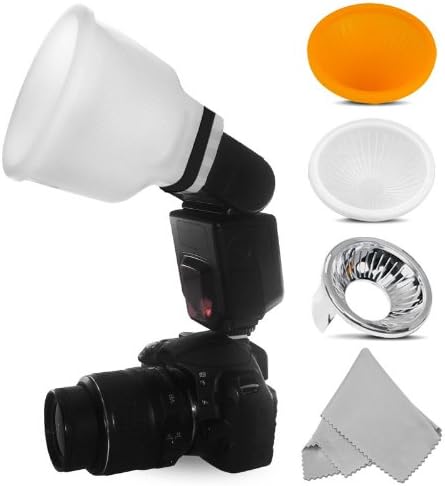 Lambency Cloud Universal Flash Diffuser + 3 Dome Kits for all Canon, Nikon, Sony, Pentax Flashes One micro-fibre optical cleaning cloth included