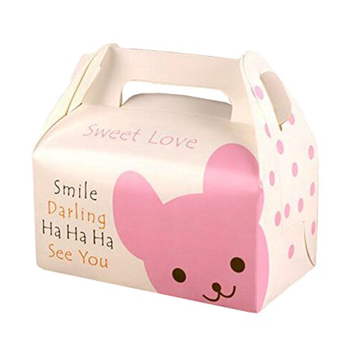 100PCS Cute Boxes With Handle For Pack Candies,Cake,OtherGift,in Party,Birthdays,and other Events,#9
