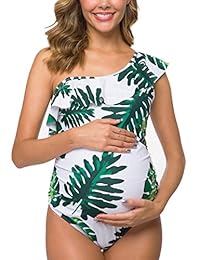 Ziola Trajes de baño de una sola pieza para dama con volantes asimétricos, monokini