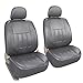 Leader Accessories General 2pcs Leather Seat Covers Grey with Headrest Covers Airbag Compatible Universal Fit Cars SUV Trucks Front Seats