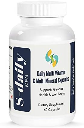 Sharrets S-daily (Men) Multivitamin Supplements for men 60 Capsules, Vitamins and Minerals Supplements, Daily Health Supplements for Men, Non GMO Gluten Free, Halal Certified - 30 Days Supply