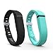 Teak - Silicone Sport Band Replacement for Fitbit Flex - Small, Black and Teal 2 Pack