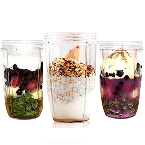 TERRIFI Juicer Cups for NutriBullet Replacement Parts 600w 900W 18OZ 24OZ 32OZ Clear Mugs Blender Juicer Mixer. Clear, Upgraded Material, Pack of 2