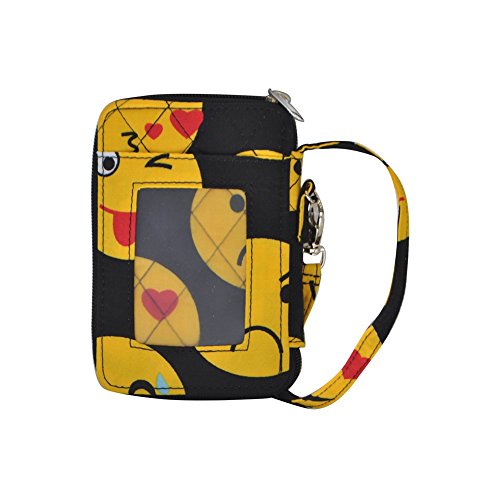 Emoji Faces Print NGIL Quilted Wristlet Wallet