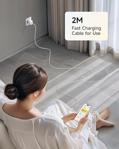 RAVIAD 20 W USB C Charger Pack of 2, [USBC + USBA] Fast Charger with USB C Cable 2 m, Power Supply Type C with 2 Port, Compatible with iPhone 17 16 15 Pro Max, Samsung Galaxy S25 S24 S23 Ultra