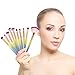Makeup Eye Brush Set Apr.Fairy 10pcs Mermaid Make Up Brushes with Box 3D Fish Scale Handle Eyeshadow Eyeliner Kits Blending Foundation Blush Lip Cosmetic Tools - Pink Gradient