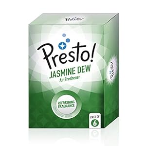 Amazon Brand – Presto! Air Freshener Pocket, Jasmine Dew – 10 g (Pack of 6)