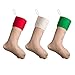 favide 16 Inches Christmas Burlap Stockings Xmas Fireplace Hanging Stockings for Christmas Decoration DIY, Pack of 6 （Red, Green, White）