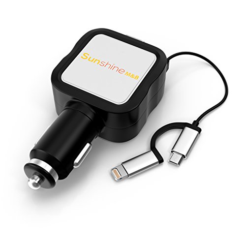 Apple Iphone Car Charger For Iphone Plus Retractable Cable