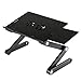 Funtend Adjustable Laptop Stand/Desk/Table, Workstation Book Stand, Multifunctional Light Weight Computer Tray with 2 CPU Fans and Portable Mouse Pad in Bed Coach Sofa Office Grass(Black)