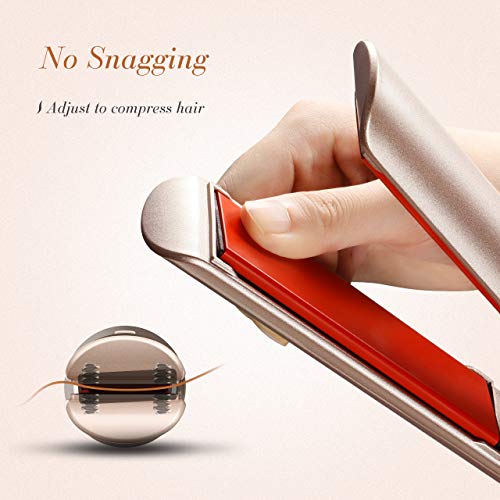 Hair Straightener,ElleSye Ceramic Flat Iron for Hair with Dual Voltage & Salon High Heat 450,Rounded Hair straightener and Curler with Negative Ion for Protecting Hair - Thumbnail 3
